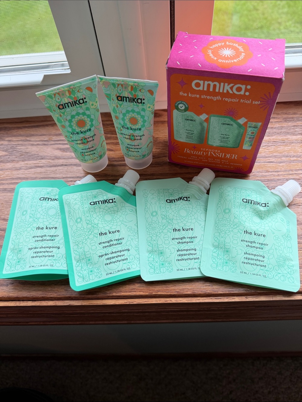 amika The Kure strength repair travel set X2!